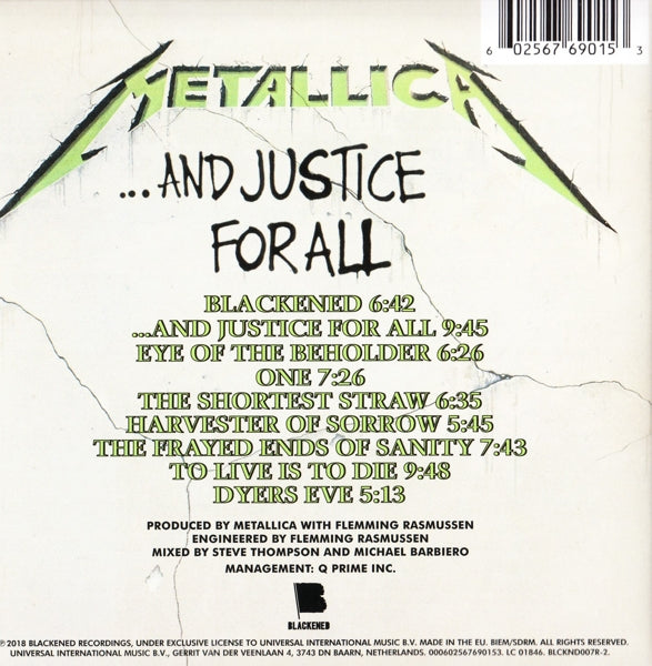 Metallica - And Justice For All – 3345 Record Store The Hague