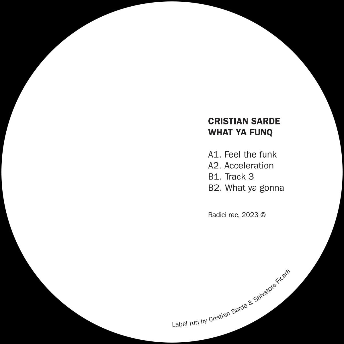 Cristian Sarde - What Ya Funq (12")