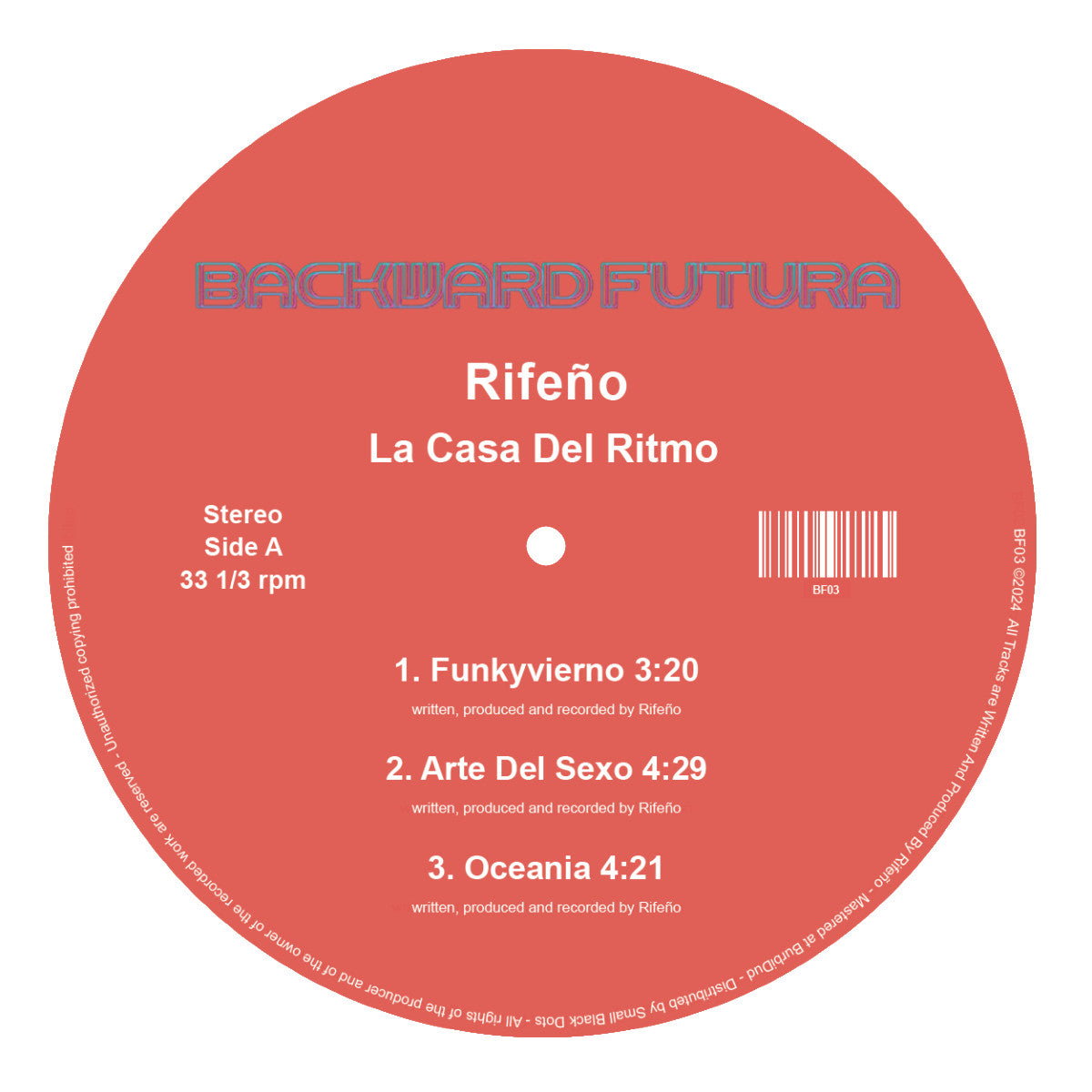 Prince of Takicardia presents Rifeno - La Casa Del Ritmo EP (12")