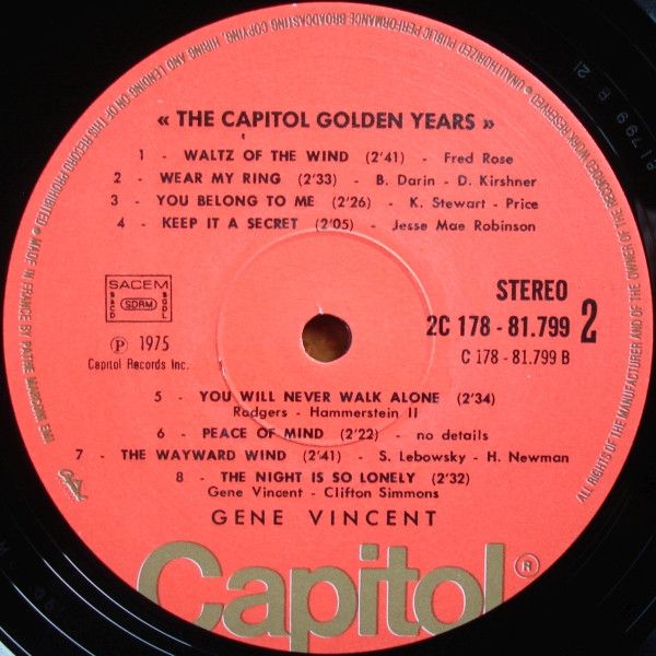 USED - Gene Vincent - The Capitol Golden Years - Gene Vincent Story Vol. 7 Et 8.