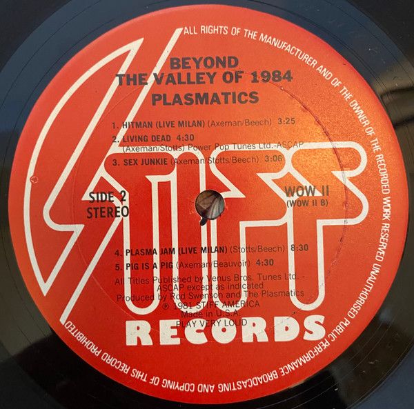 USED - Plasmatics (2) - Beyond The Valley Of 1984
