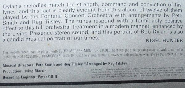 USED - The Fontana Concert Orchestra - Portrait Of Bob Dylan