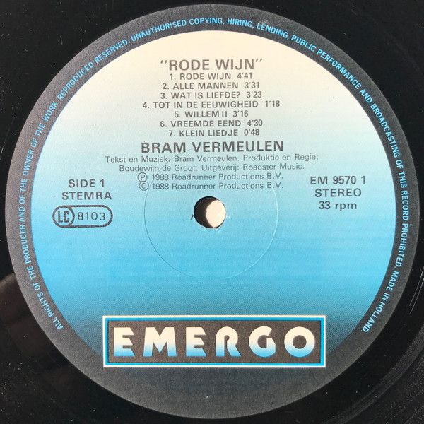 USED - Bram Vermeulen - Rode Wijn