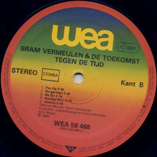 USED - Bram Vermeulen En De Toekomst - Tegen De Tijd