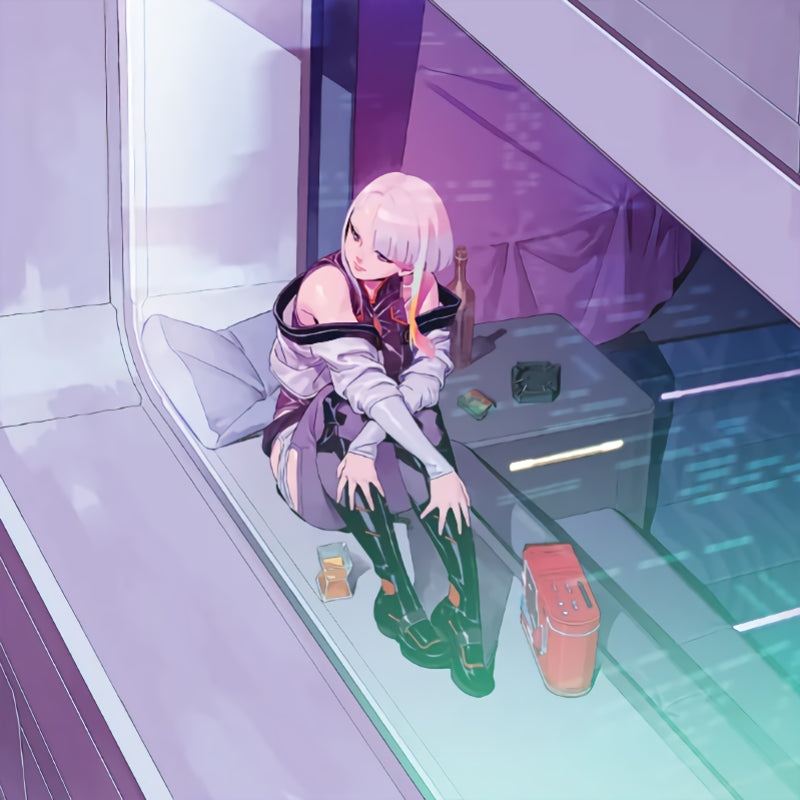 Marcin Przybylowicz & P.T. Adamczyk Akira Yamaoka - Cyberpunk: Edgerunners (Original Series Soundtrack) (Purple & White Marbled Coloured LP)