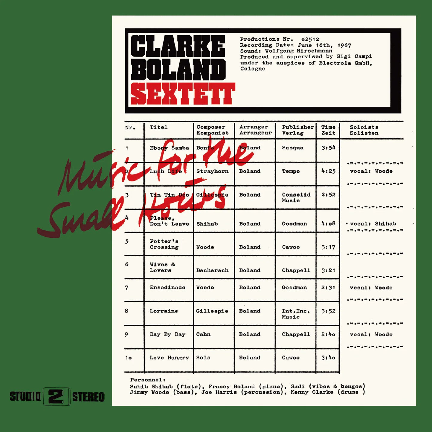 Clarke-boland Sextett - Music for the Small Hours (LP)