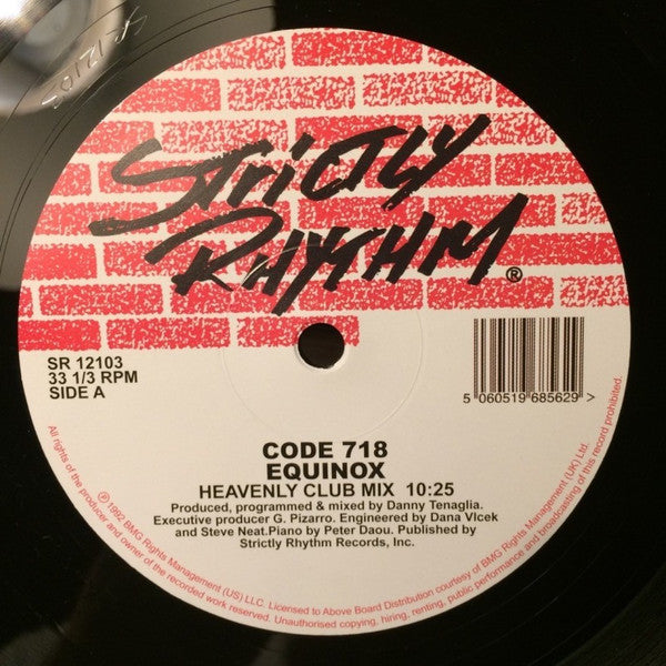 Code 718 (Danny Tenaglia) - Equinox (12")