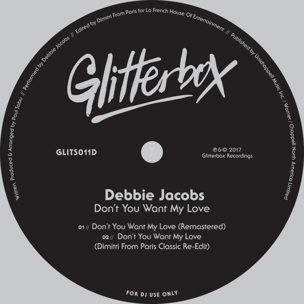 Debbie Jacobs - Don't You Want My Love (Dimitri From Paris Re-edit) (2025 Repress) (12")