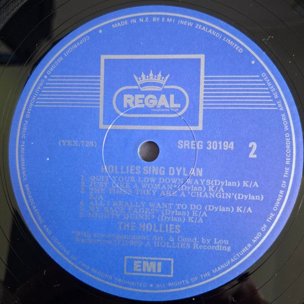 USED - The Hollies - Hollies Sing Dylan