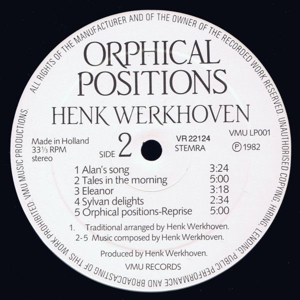 USED - Henk Werkhoven - Orphical Positions