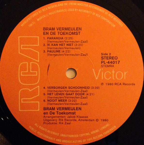 USED - Bram Vermeulen En De Toekomst - Bram Vermeulen En De Toekomst