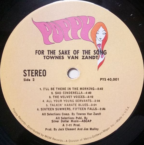 USED - Townes Van Zandt - For The Sake Of The Song
