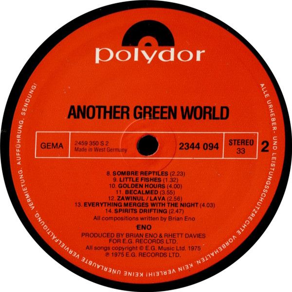 USED - Brian Eno - Another Green World