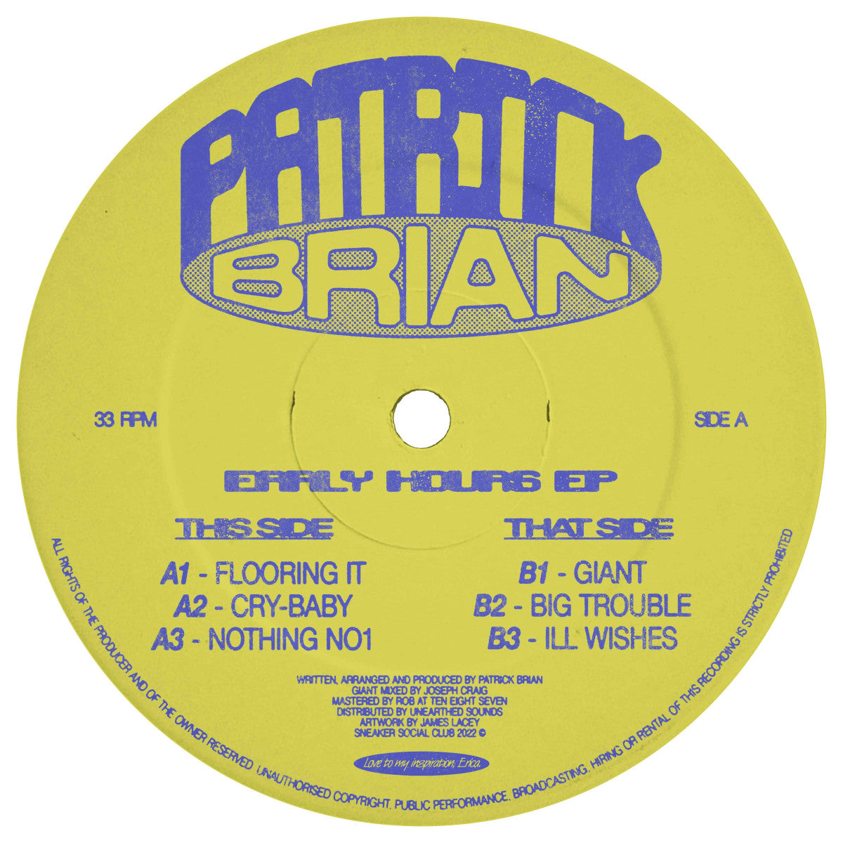 Patrick Brian - Early Hours EP