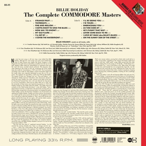 Billie Holiday - Complete Commodore Masters