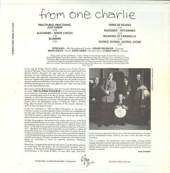 USED - Charlie Watts - From One Charlie
