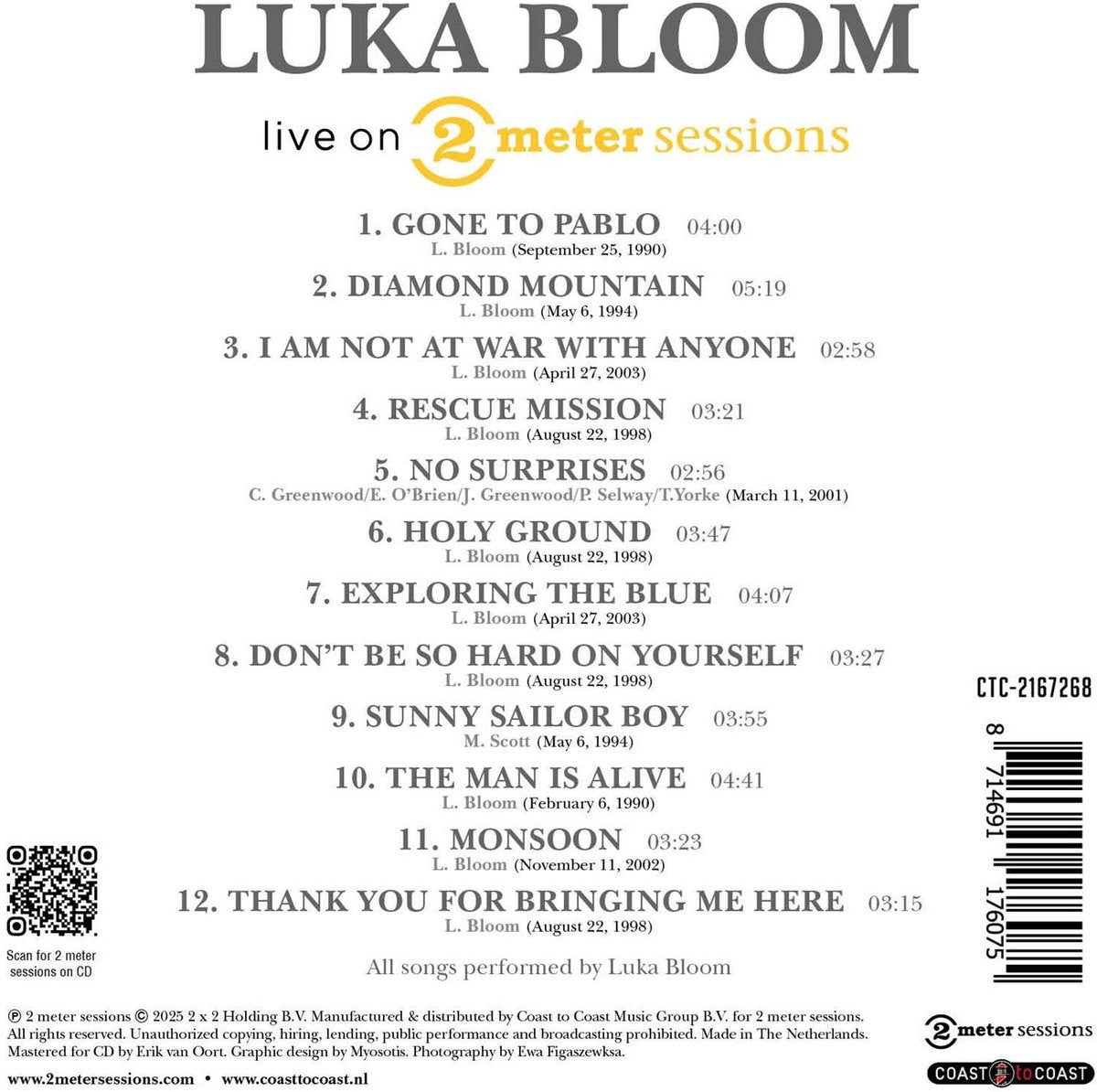 Luka Bloom - Live On 2 Meter Sessions (LP)