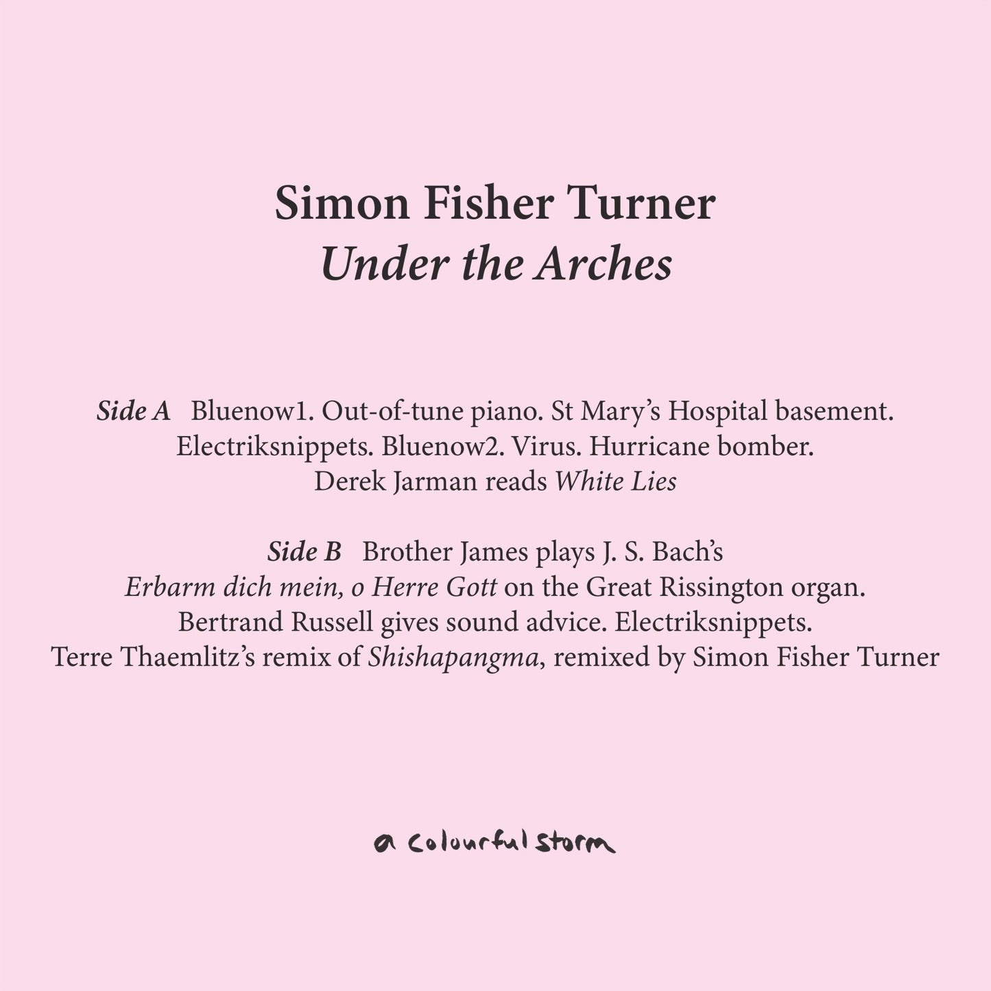 Simon Fisher Turner - Under the Arches (LP)