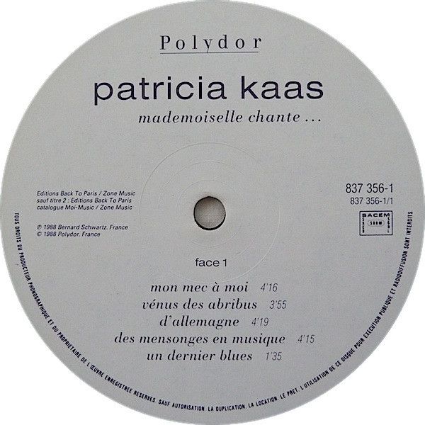 USED - Patricia Kaas - Mademoiselle Chante...