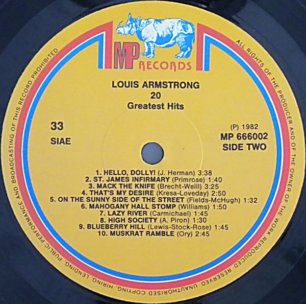 USED - Louis Armstrong - 20 Greatest Hits