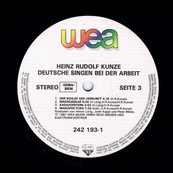 USED - Heinz Rudolf Kunze - Deutsche Singen Bei Der Arbeit - Kunze Live!