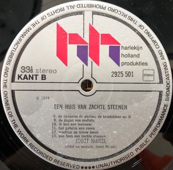 USED - Joost Nuissl - Een Huis Van Zachte Steenen