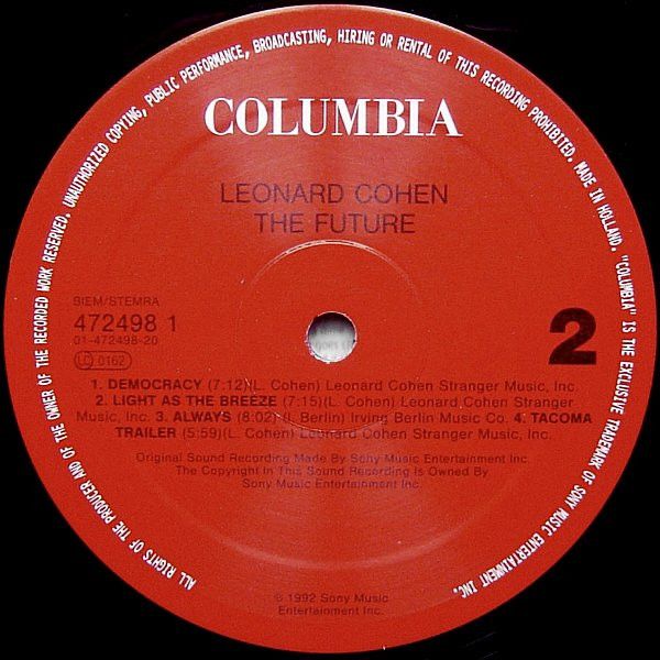 USED - Leonard Cohen - The Future – 3345 Record Store The Hague USED - Leonard Cohen - The Future – 3345 Record Store The Hague