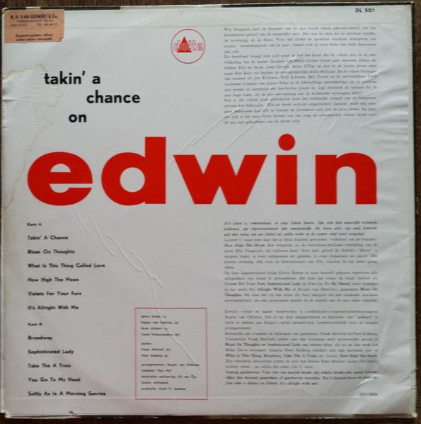 USED - Edwin Rutten - Takin' A Chance On Edwin
