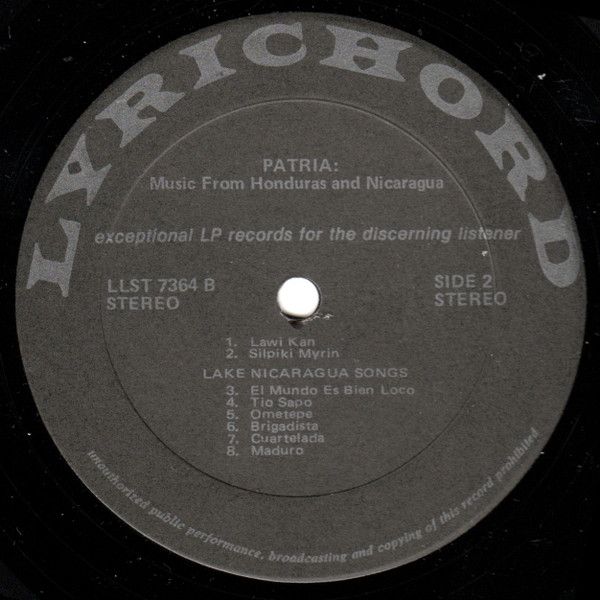 USED - Unknown Artist - Patria: Music From Honduras And Nicaragua