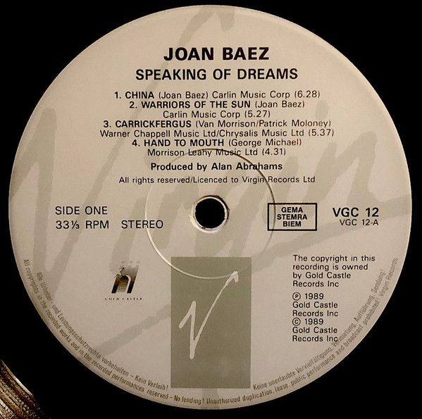 USED - Joan Baez - Speaking Of Dreams