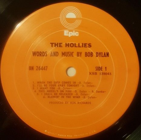 USED - The Hollies - Words And Music By Bob Dylan