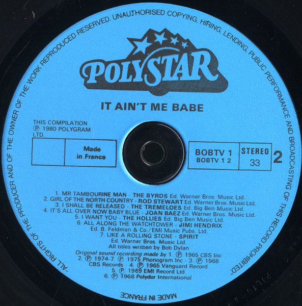 USED - Various - It Ain't Me Babe - Great Artists Sing The Songs Of Bob Dylan