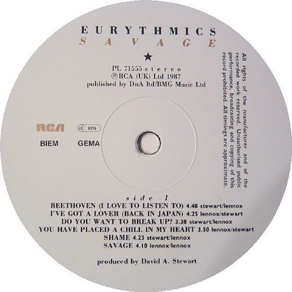 USED - Eurythmics - Savage