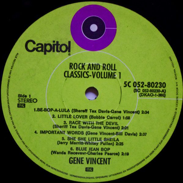 USED - Gene Vincent - Rock And Roll Classics Vol.1