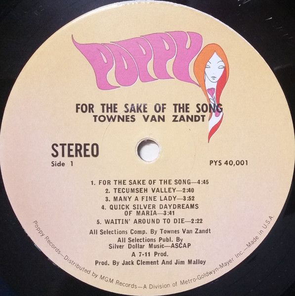 USED - Townes Van Zandt - For The Sake Of The Song
