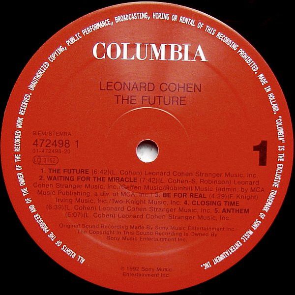 USED - Leonard Cohen - The Future – 3345 Record Store The Hague