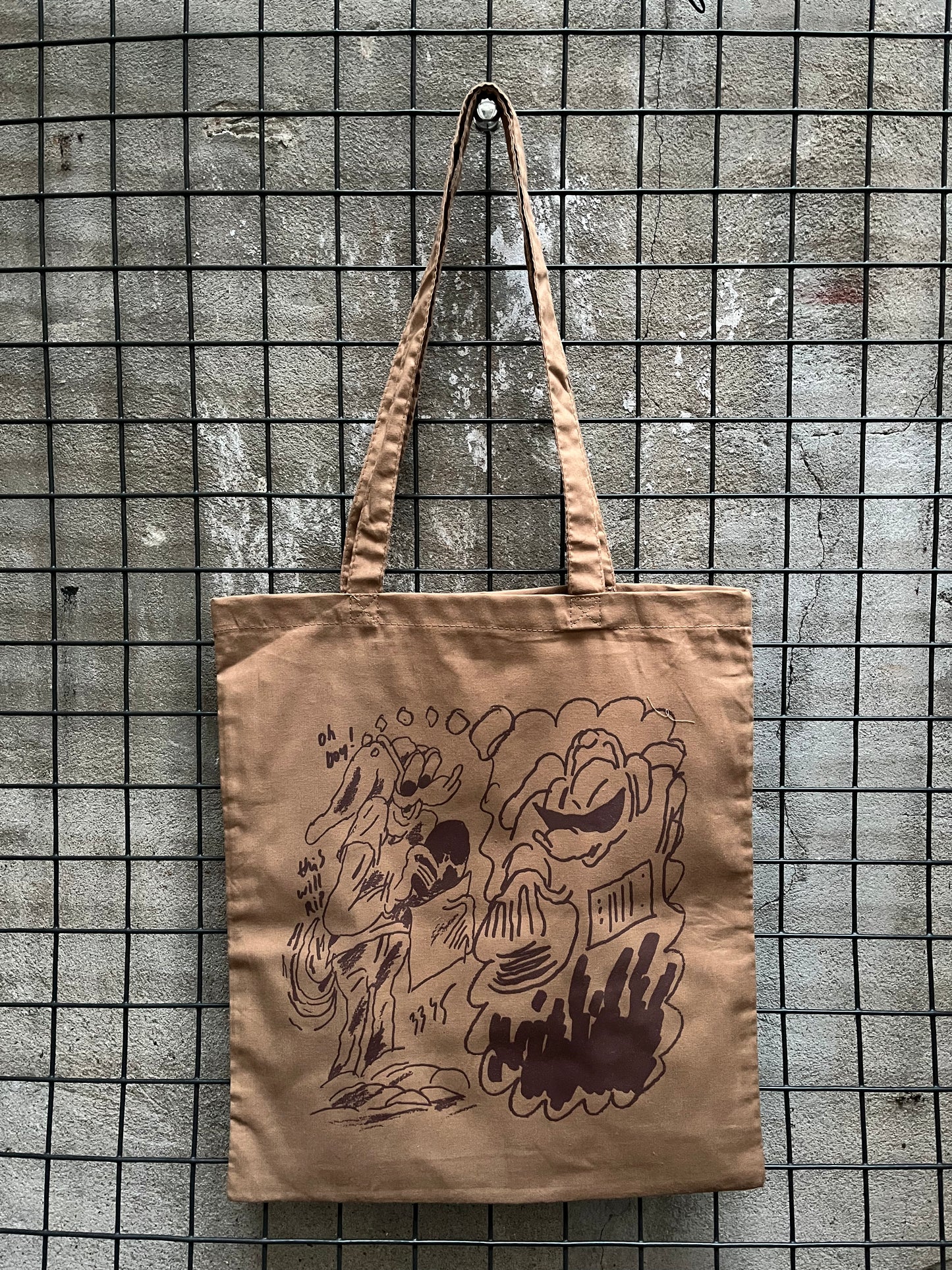 3345 Tote Illustration Mustard Brown