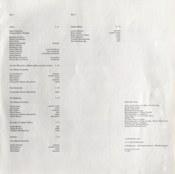 USED - Arvo Pärt - Arbos