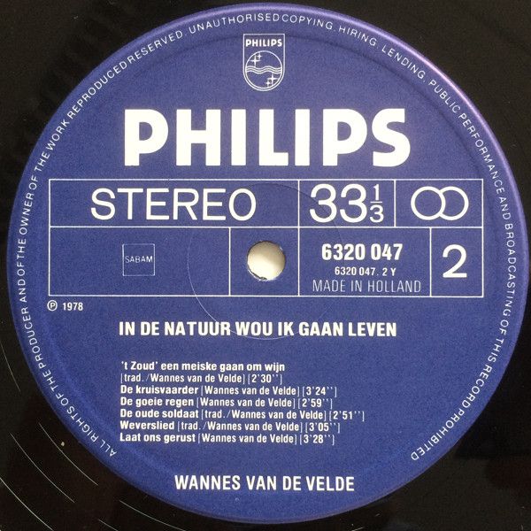 USED - Wannes Van De Velde - In De Natuur Wou Ik Gaan Leven