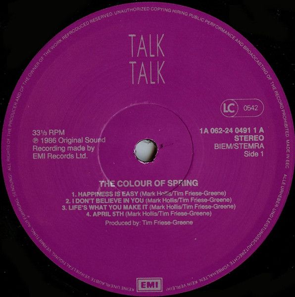 USED - Talk Talk - The Colour Of Spring