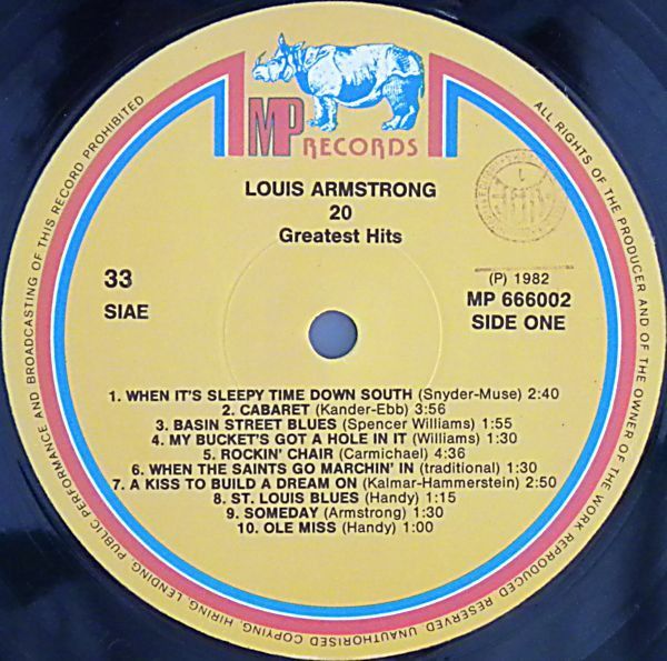 USED - Louis Armstrong - 20 Greatest Hits