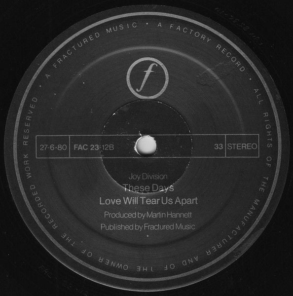 USED - Joy Division - Love Will Tear Us Apart