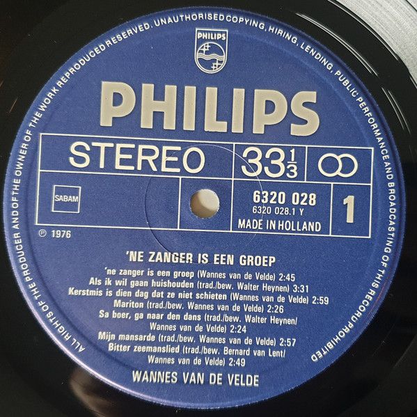 USED - Wannes Van de Velde - 'ne Zanger Is Een Groep