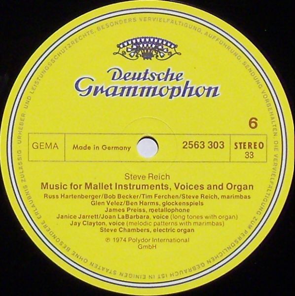 USED - Steve Reich - Drumming / Music For Mallet Instruments, Voices And Organ / Six Pianos