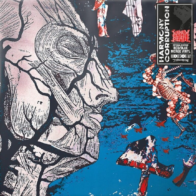 Napalm Death - Harmony Corruption (Red and Blue Merge Vinyl w/ alt artwork LP)