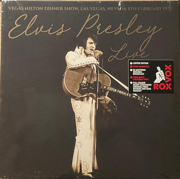 Elvis Presley - Elvis Presley Live (Vegas Hilton Dinner Show, Las Vegas, Nevada 5th February 1973) (White Vinyl)