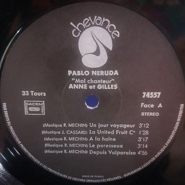 USED - Pablo Neruda - Moi Chanteur
