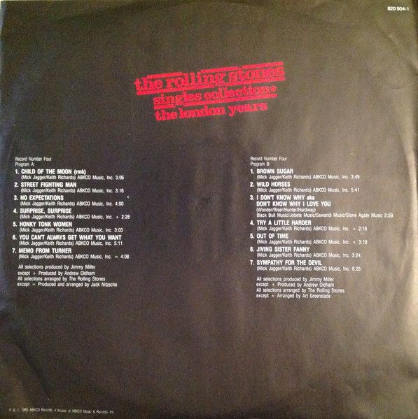 USED - The Rolling Stones - Singles Collection ✱ The London Years