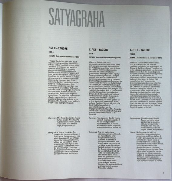USED - Philip Glass - Satyagraha