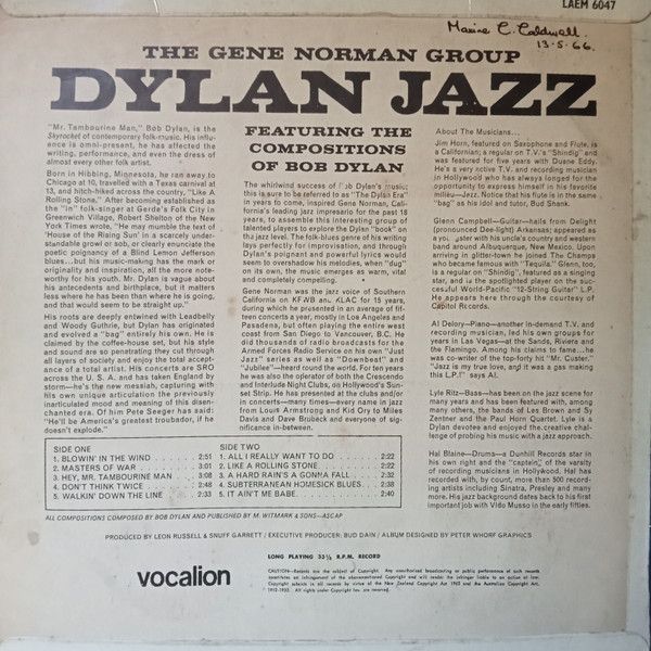 USED - The Gene Norman Group - Dylan Jazz